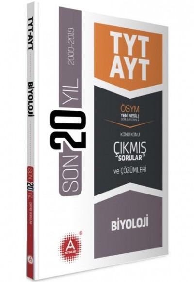 A Yayınları TYT AYT Biyoloji Son 20 Yıl Konu Konu Çıkmış Sorular (Yeni)