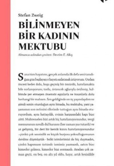Bilinmeyen Bir Kadının Mektubu