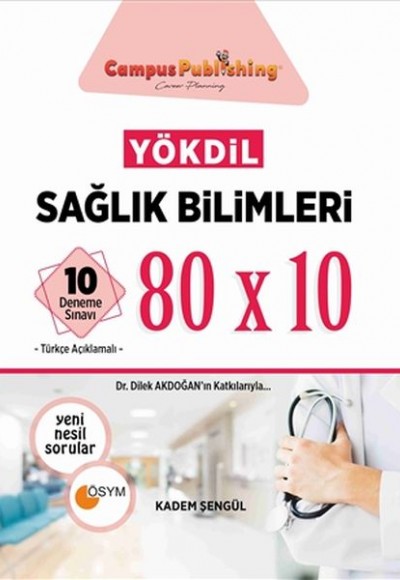 YÖKDİL Sağlık Bilimleri 80x10 10 Deneme Toplam 800 Soru