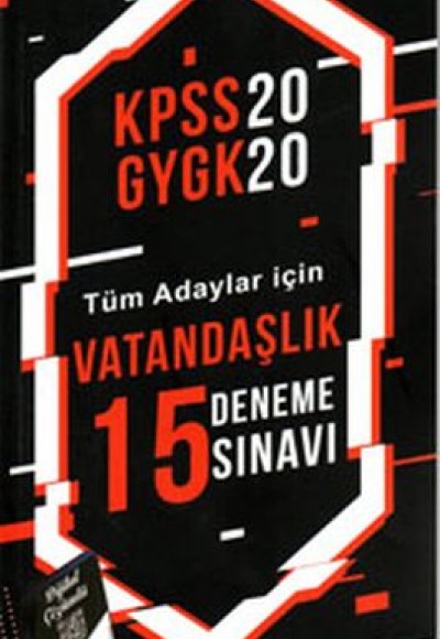 Pelikan KPSS 2020 GYGK - Tüm Adaylar İçin Vatandaşlık 15 Deneme Sınavı (Yeni)
