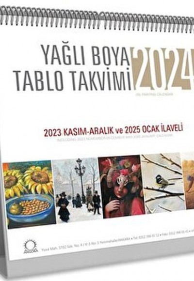 Yağlı Boya Tablo Takvimi 2024 Masa Takvimi