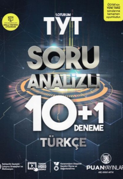 Puan TYT 1. Oturum Türkçe Soru Analizli 10 + 1 (Yeni)