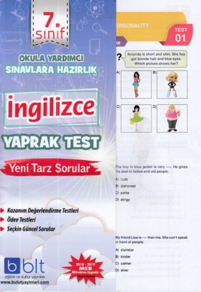 Bulut 7. Sınıf İngilizce Yaprak Test (Yeni)