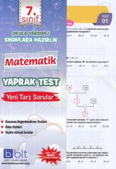 Bulut 7. Sınıf Matematik Yaprak Test (Yeni)