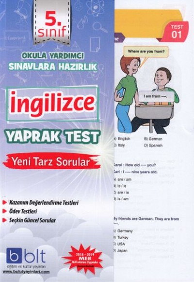 Bulut 5. Sınıf İngilizce Yaprak Test (Yeni)