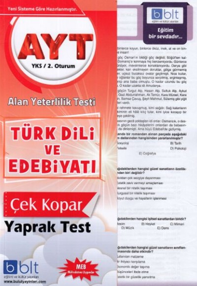 Bulut AYT Türk Dili ve Edebiyatı Yaprak Test (Yeni)