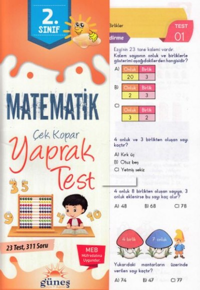 Güneş 2.Sınıf Matematik Yaprak Test (Yeni)