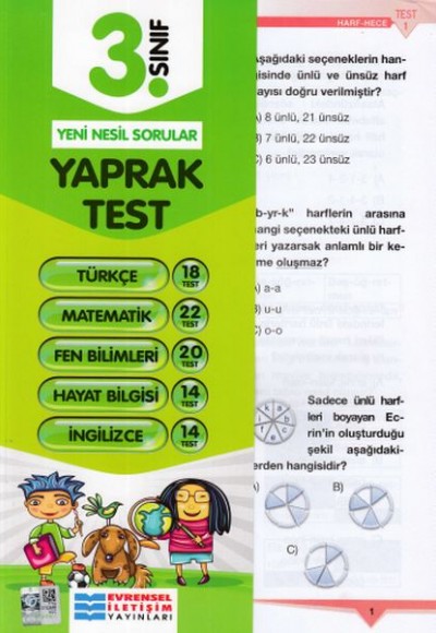 Evrensel 3. Sınıf Tüm Dersler Yaprak Testler (Yeni)