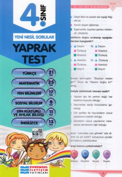 Evrensel İletişim 4. Sınıf Tüm Dersler Yaprak Testler (Yeni)