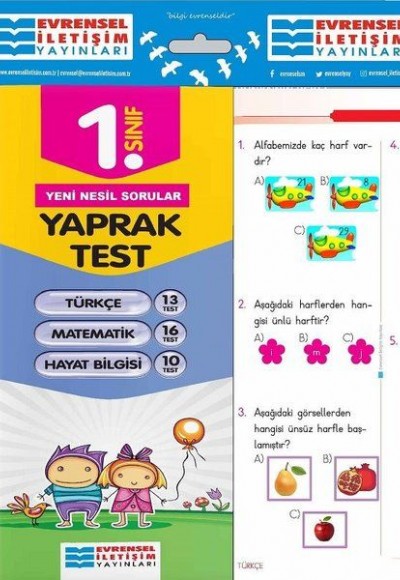 Evrensel 1. Sınıf Tüm Dersler Yaprak Testler (Yeni)