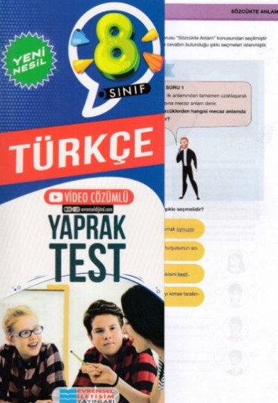 Evrensel İletişim 8. Sınıf Türkçe Yeni Nesil Video Çözümlü Yaprak Test