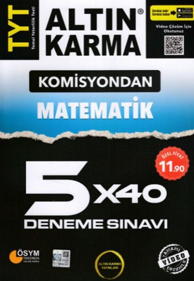 Altın Karma Komisyondan TYT Matematik 5x40 Deneme Sınavı (Yeni)