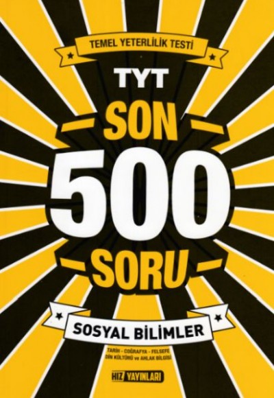 Hız TYT Sosyal Bilimler Son 500 Soru (Yeni)