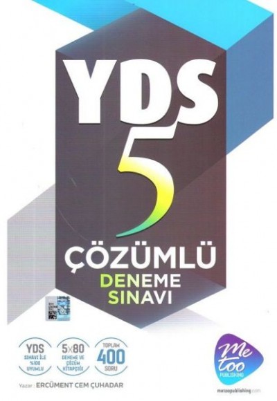 MeToo Publishing YDS Çözümlü 5 Deneme Sınavı