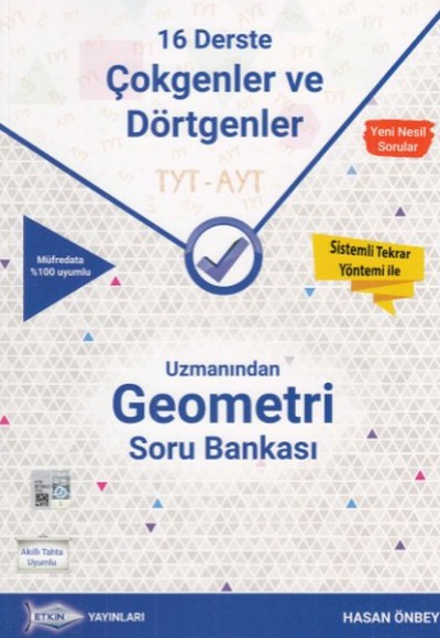 Etkin TYT - AYT Uzmanından Geometri Soru Bankası 16 Derste Çokgenler ve Dörtgenler (32,00 TL)