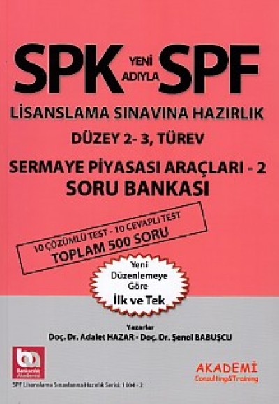 SPK-SPF Sermaye Piyasası Araçları - 2 Soru Bankası