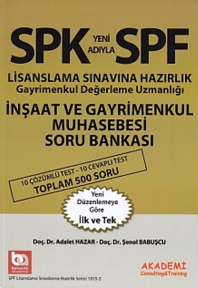 SPK-SPF İnşaat ve Gayrimenkul Muhasebesi Soru Bankası