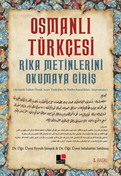 Osmanlı Türkçesi Rika Metinlerini Okumaya Giriş