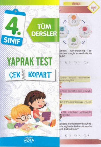 Rota 4.Sınıf Tüm Dersler Çek Kopart Yaprak Test (Yeni)