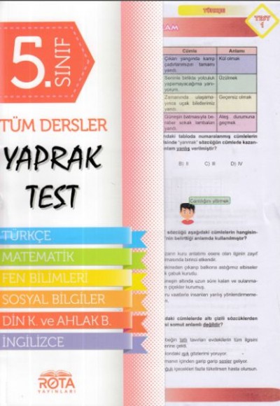 Rota 5.Sınıf Tüm Dersler Yaprak Test (Yeni)