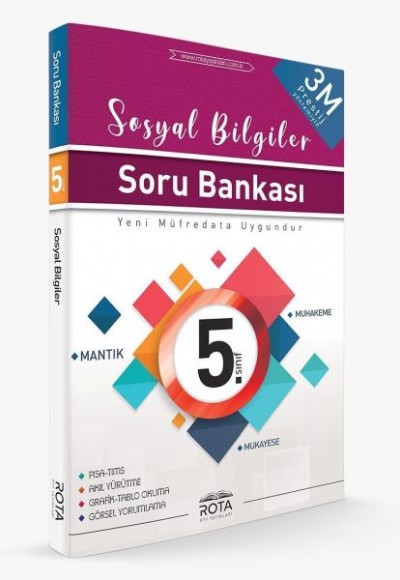 Rota 5.Sınıf Sosyal Bilgiler Soru Bankası 3M Prestij(Yeni)