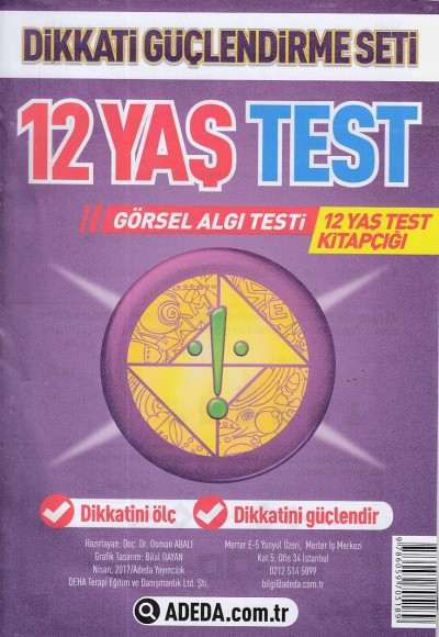 Dikkati Güçlendirme Seti 12 Yaş Test