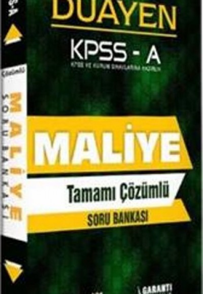 KPSS A Maliye Duayen Tamamı Çözümlü Soru Bankası