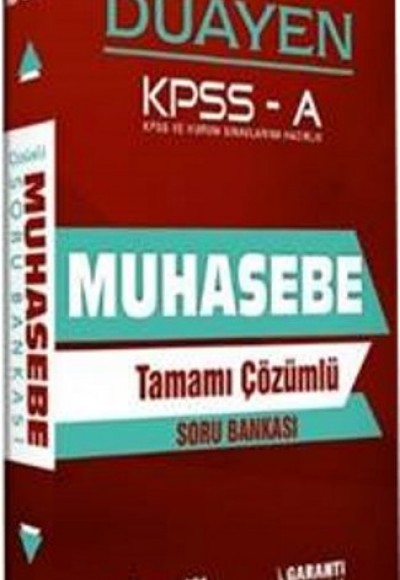 KPSS A Muhasebe Duayen Tamamı Çözümlü Soru Bankası