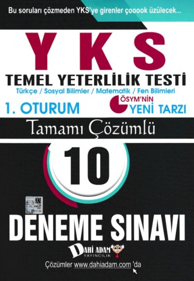 Dahi Adam YKS 1. Oturum Türkçe Temel Matematik Tamamı Çözümlü 10 Deneme Sınavı