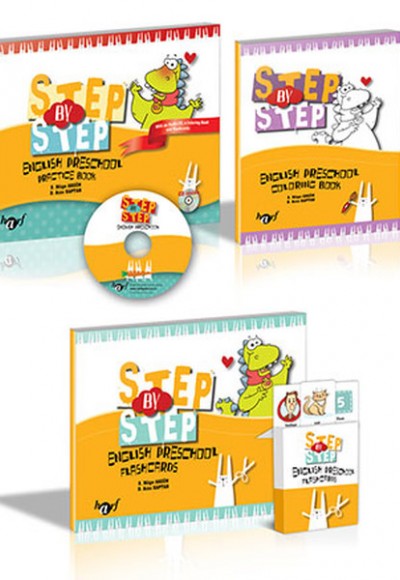 Step By Step Prescholl Book+Coloring Books+Flashcards+Cd