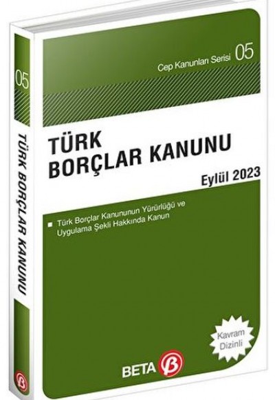 Türk Borçlar Kanunu - Eylül 2023