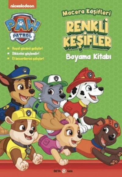 Paw Patrol Macera Kaşifleri Renkli Keşifler Boyama Kitabı