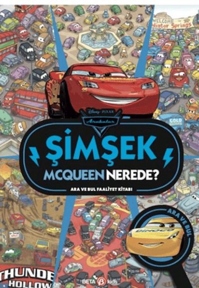 Disney Arabalar Şimşek Mcqueen Nerede? Ara ve Bul Faaliyet Kitabı