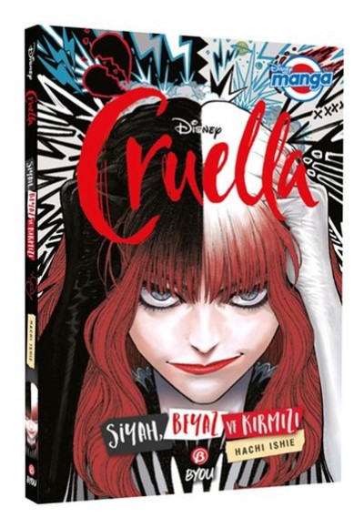 Dısney Manga Cruella Siyah Beyaz ve Kırmızı