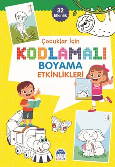 Çocuklar İçin Kodlamalı Boyama Etkinlikleri - Sarı - 32 Etkinlik