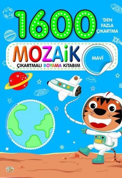 1600 Mozaik Çıkartmalı Boyama Kitabım Mavi Kitap