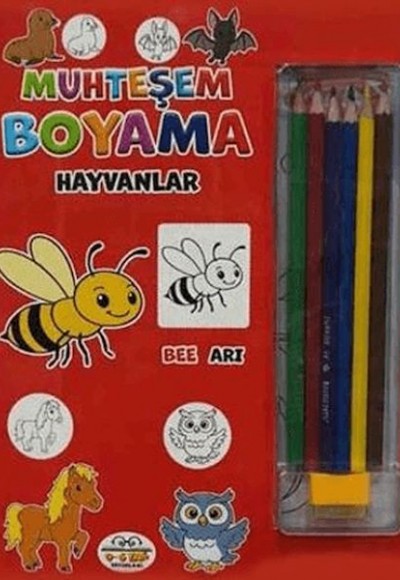 Muhteşem Boyama - Hayvanlar + 6lı Boya Kalemi