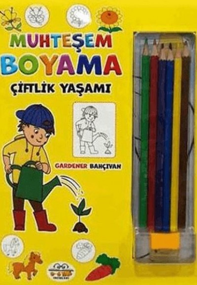 Muhteşem Boyama - Çiftlik Yaşamı + 6lı Boya Kalemi