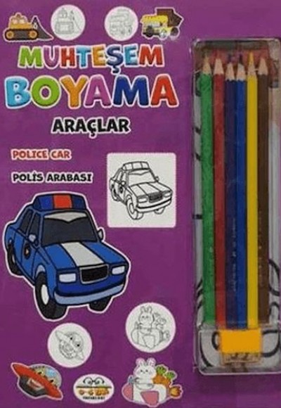 Muhteşem Boyama - Araçlar + 6lı Boya Kalemi