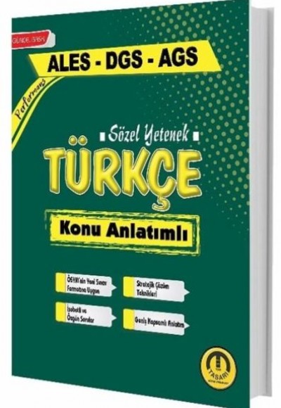 Tasarı Yayınları Ales Dgs Meb-Ags Sözel Yetenek Türkçe Konu Anlatımlı
