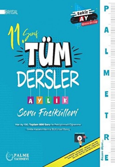 Palmetre 11. Sınıf Sayısal Tüm Dersler Aylık Çalışma Fasikülleri