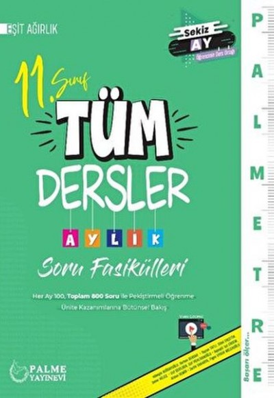 Palmetre 11. Sınıf Eşit Ağırlık Tüm Dersler Aylık Çalışma Fasikülleri