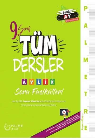 Palmetre 9. Sınıf Tüm Dersler Aylık Çalışma Fasikülleri