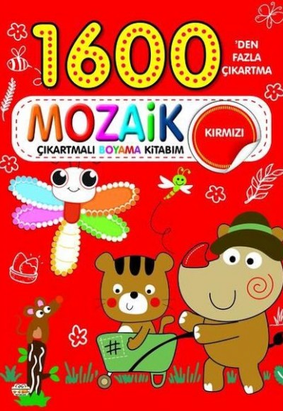1600 Mozaik Çıkartmalı Boyama Kitabım Kırmızı