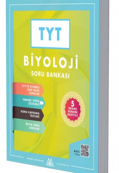 Marsis Yayınları TYT Biyoloji Soru Bankası 5 Deneme Hediyeli-Video Çözümlü