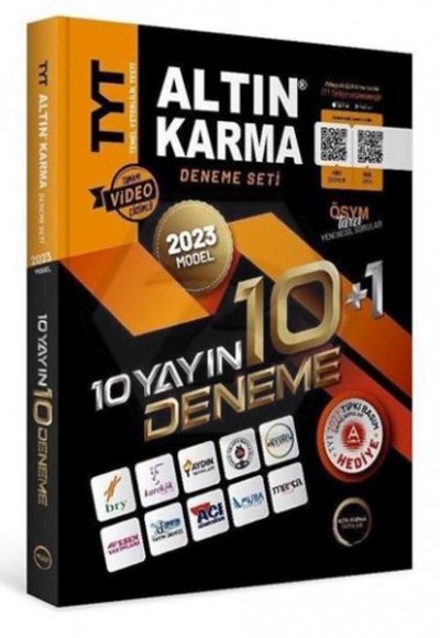 Altın Karma 2023 TYT 10 Farklı Yayın 10 Farklı Deneme + Son 1 Yıl Çıkmış Sorular Hediye