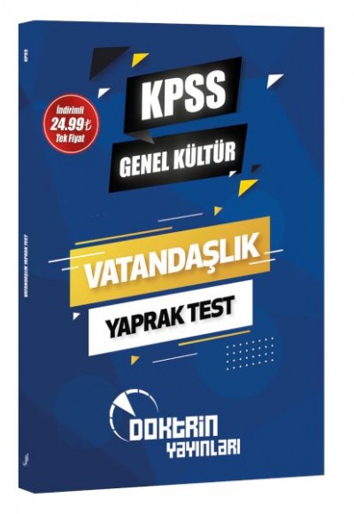 Doktrin Yayınları 2023 KPSS Genel Kültür Vatandaşlık Yaprak Test