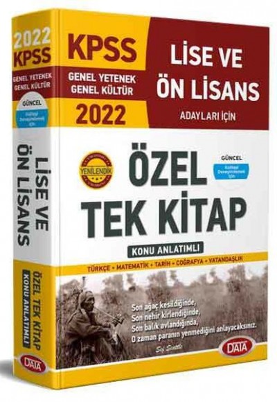 Data KPSS Lise ve Ön Lisans Tek Kitap 2022