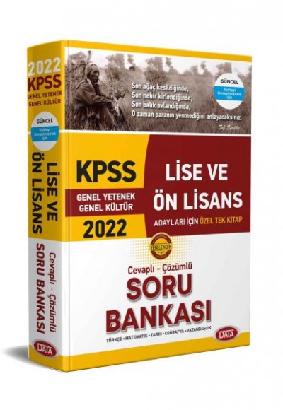 Data 2022 KPSS Lise ve Ön Lisans Cevaplı - Çözümlü Soru Bankası