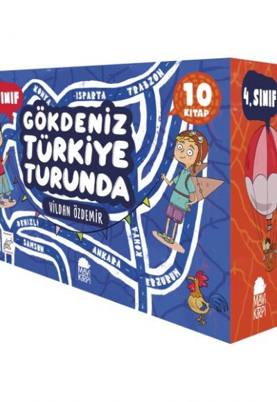 Gökdeniz Türkiye Turunda 4. Sınıf Seti - (10 Kitap)
